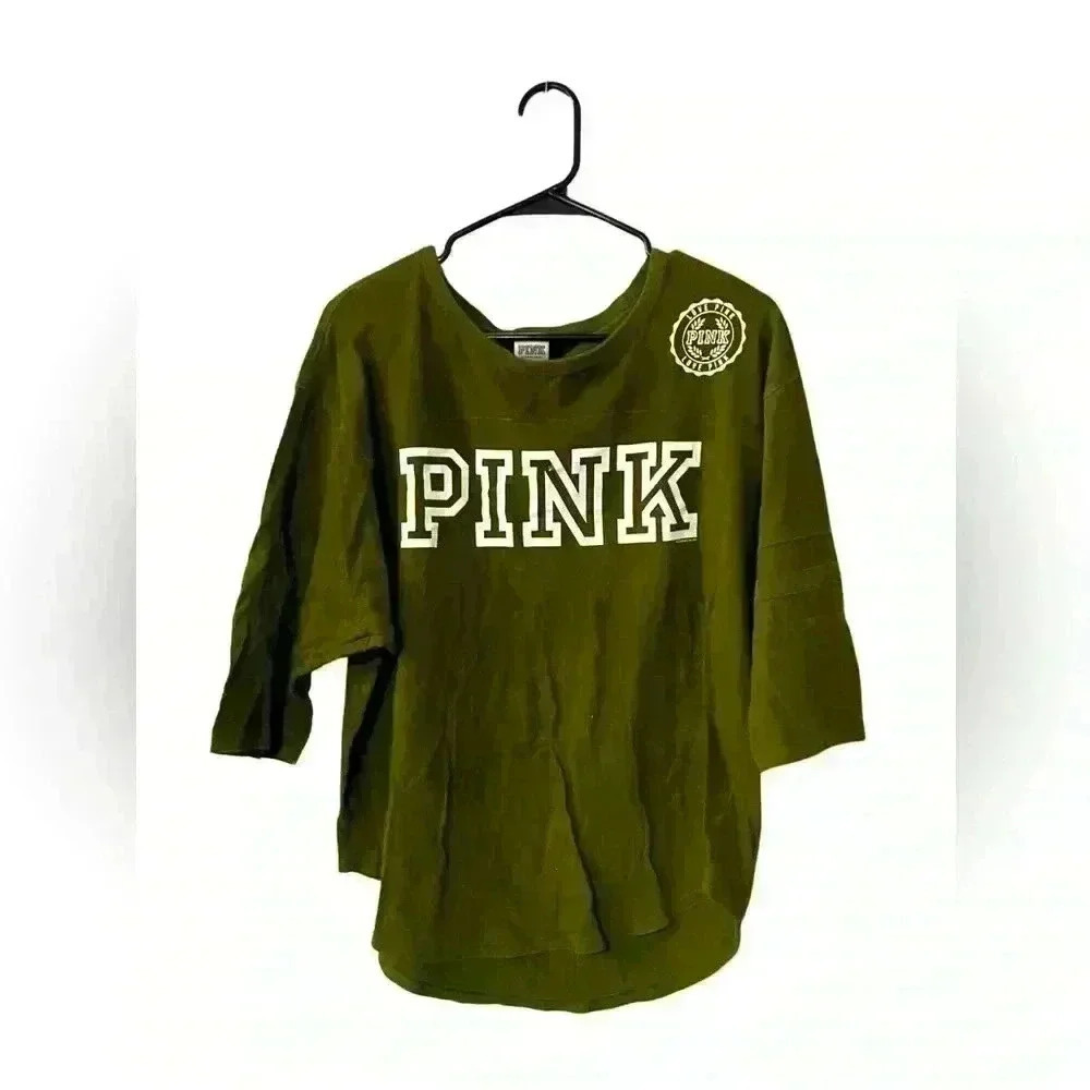 Pink Quarter-sleeve Top Size Small Oversized Baggy Chunky Comfy‎